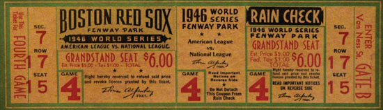 1946 World Series Ticket Fenway Park